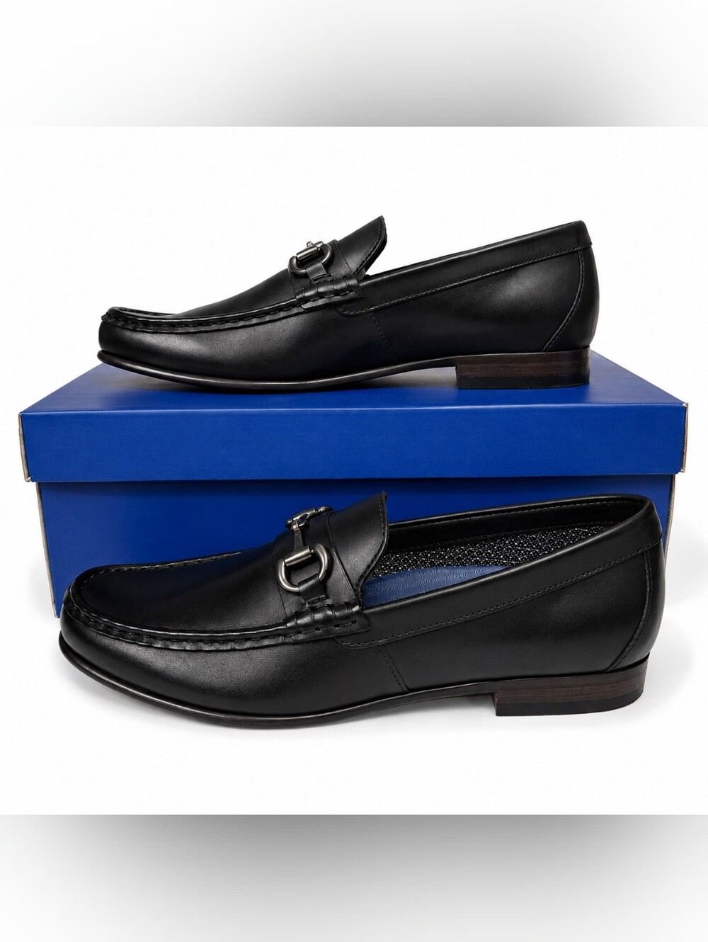 Vince Camuto Black Leather Bit Slip-On Loafers